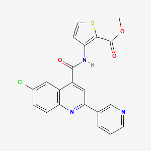 molecular formula C21H14ClN3O3S B4161068 METHYL 3-[6-CHLORO-2-(PYRIDIN-3-YL)QUINOLINE-4-AMIDO]THIOPHENE-2-CARBOXYLATE 