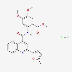 molecular formula C25H23ClN2O6 B4161090 Methyl 4,5-dimethoxy-2-[[2-(5-methylfuran-2-yl)quinoline-4-carbonyl]amino]benzoate;hydrochloride 