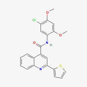 molecular formula C22H17ClN2O3S B4161110 N-(5-chloro-2,4-dimethoxyphenyl)-2-(thiophen-2-yl)quinoline-4-carboxamide 