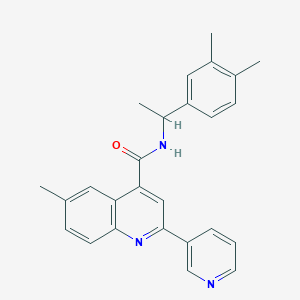 molecular formula C26H25N3O B4161162 N-[1-(3,4-dimethylphenyl)ethyl]-6-methyl-2-(pyridin-3-yl)quinoline-4-carboxamide 