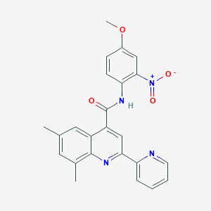 molecular formula C24H20N4O4 B4161200 N-(4-methoxy-2-nitrophenyl)-6,8-dimethyl-2-(2-pyridinyl)-4-quinolinecarboxamide 