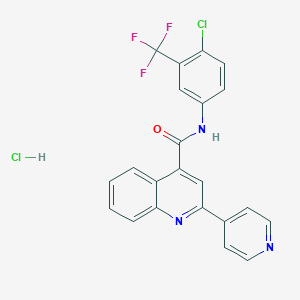 molecular formula C22H14Cl2F3N3O B4161219 N-[4-chloro-3-(trifluoromethyl)phenyl]-2-pyridin-4-ylquinoline-4-carboxamide;hydrochloride 