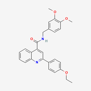 molecular formula C27H26N2O4 B4161240 N-(3,4-dimethoxybenzyl)-2-(4-ethoxyphenyl)-4-quinolinecarboxamide 