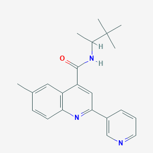 molecular formula C22H25N3O B4161262 N-(3,3-dimethylbutan-2-yl)-6-methyl-2-(pyridin-3-yl)quinoline-4-carboxamide 