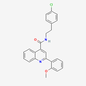 molecular formula C25H21ClN2O2 B4161266 N-[2-(4-chlorophenyl)ethyl]-2-(2-methoxyphenyl)quinoline-4-carboxamide 