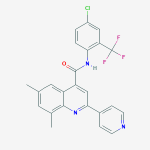 molecular formula C24H17ClF3N3O B4161334 N-[4-chloro-2-(trifluoromethyl)phenyl]-6,8-dimethyl-2-(4-pyridinyl)-4-quinolinecarboxamide 
