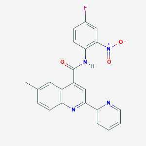 molecular formula C22H15FN4O3 B4161358 N-(4-fluoro-2-nitrophenyl)-6-methyl-2-(2-pyridinyl)-4-quinolinecarboxamide 