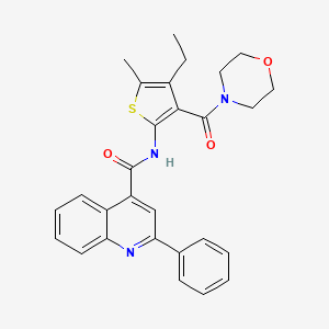 molecular formula C28H27N3O3S B4161391 N-[4-ethyl-5-methyl-3-(4-morpholinylcarbonyl)-2-thienyl]-2-phenyl-4-quinolinecarboxamide 