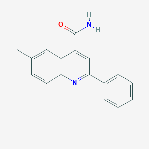 molecular formula C18H16N2O B4161498 6-Methyl-2-(3-methylphenyl)quinoline-4-carboxamide 