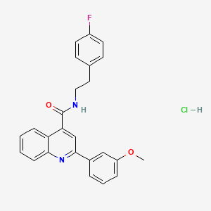 molecular formula C25H22ClFN2O2 B4161552 N-[2-(4-fluorophenyl)ethyl]-2-(3-methoxyphenyl)quinoline-4-carboxamide;hydrochloride 