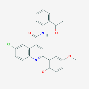 molecular formula C26H21ClN2O4 B4161594 N-(2-acetylphenyl)-6-chloro-2-(2,5-dimethoxyphenyl)quinoline-4-carboxamide 
