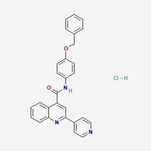 molecular formula C28H22ClN3O2 B4161664 N-(4-phenylmethoxyphenyl)-2-pyridin-4-ylquinoline-4-carboxamide;hydrochloride 