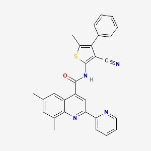 molecular formula C29H22N4OS B4161750 N-(3-cyano-5-methyl-4-phenyl-2-thienyl)-6,8-dimethyl-2-(2-pyridinyl)-4-quinolinecarboxamide 