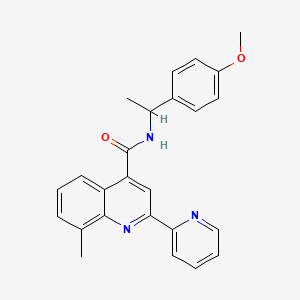 molecular formula C25H23N3O2 B4161764 N-[1-(4-methoxyphenyl)ethyl]-8-methyl-2-(pyridin-2-yl)quinoline-4-carboxamide 