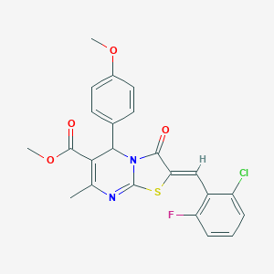 methyl (2Z)-2-[(2-chloro-6-fluorophenyl)methylidene]-5-(4-methoxyphenyl)-7-methyl-3-oxo-5H-[1,3]thiazolo[3,2-a]pyrimidine-6-carboxylate