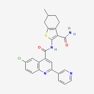 molecular formula C25H21ClN4O2S B4161911 N-(3-carbamoyl-6-methyl-4,5,6,7-tetrahydro-1-benzothiophen-2-yl)-6-chloro-2-(pyridin-3-yl)quinoline-4-carboxamide 
