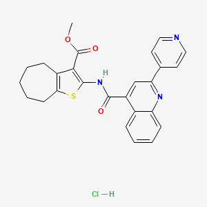 molecular formula C26H24ClN3O3S B4162027 methyl 2-[(2-pyridin-4-ylquinoline-4-carbonyl)amino]-5,6,7,8-tetrahydro-4H-cyclohepta[b]thiophene-3-carboxylate;hydrochloride 