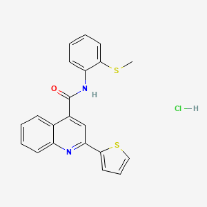 molecular formula C21H17ClN2OS2 B4162074 N-(2-methylsulfanylphenyl)-2-thiophen-2-ylquinoline-4-carboxamide;hydrochloride 