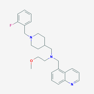 molecular formula C26H32FN3O B4162088 N-{[1-(2-fluorobenzyl)-4-piperidinyl]methyl}-2-methoxy-N-(5-quinolinylmethyl)ethanamine 