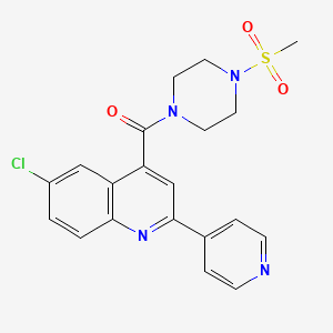 molecular formula C20H19ClN4O3S B4162122 [6-CHLORO-2-(4-PYRIDYL)-4-QUINOLYL][4-(METHYLSULFONYL)PIPERAZINO]METHANONE 