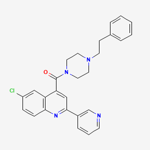 molecular formula C27H25ClN4O B4162127 6-chloro-4-{[4-(2-phenylethyl)-1-piperazinyl]carbonyl}-2-(3-pyridinyl)quinoline 