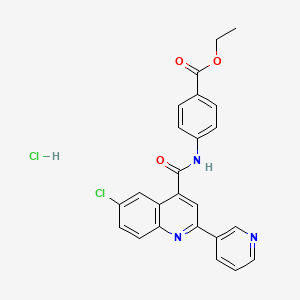 molecular formula C24H19Cl2N3O3 B4162160 Ethyl 4-[(6-chloro-2-pyridin-3-ylquinoline-4-carbonyl)amino]benzoate;hydrochloride 