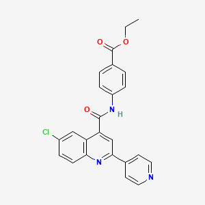 molecular formula C24H18ClN3O3 B4162173 ETHYL 4-[6-CHLORO-2-(PYRIDIN-4-YL)QUINOLINE-4-AMIDO]BENZOATE 