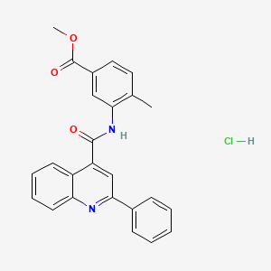molecular formula C25H21ClN2O3 B4162193 Methyl 4-methyl-3-[(2-phenylquinoline-4-carbonyl)amino]benzoate;hydrochloride 