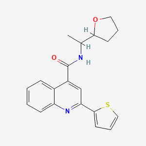 molecular formula C20H20N2O2S B4162231 N-[1-(tetrahydrofuran-2-yl)ethyl]-2-(thiophen-2-yl)quinoline-4-carboxamide 