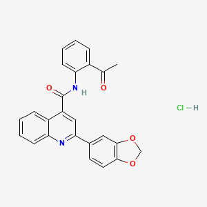 molecular formula C25H19ClN2O4 B4162296 N-(2-acetylphenyl)-2-(1,3-benzodioxol-5-yl)quinoline-4-carboxamide;hydrochloride 