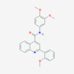 molecular formula C25H22N2O4 B4162309 N-(3,4-dimethoxyphenyl)-2-(2-methoxyphenyl)quinoline-4-carboxamide 