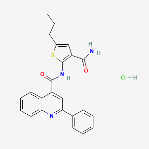 molecular formula C24H22ClN3O2S B4162316 N-(3-carbamoyl-5-propylthiophen-2-yl)-2-phenylquinoline-4-carboxamide;hydrochloride 