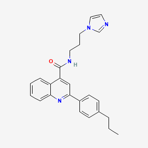 molecular formula C25H26N4O B4162381 N-[3-(1H-imidazol-1-yl)propyl]-2-(4-propylphenyl)quinoline-4-carboxamide 