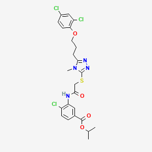 molecular formula C24H25Cl3N4O4S B4162433 propan-2-yl 4-chloro-3-{[({5-[3-(2,4-dichlorophenoxy)propyl]-4-methyl-4H-1,2,4-triazol-3-yl}sulfanyl)acetyl]amino}benzoate 