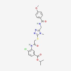 molecular formula C24H26ClN5O5S B4162460 propan-2-yl 4-chloro-3-[({[5-({[(4-methoxyphenyl)carbonyl]amino}methyl)-4-methyl-4H-1,2,4-triazol-3-yl]sulfanyl}acetyl)amino]benzoate 