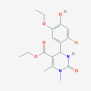 molecular formula C17H21BrN2O5 B4162469 Ethyl 6-(2-bromo-5-ethoxy-4-hydroxyphenyl)-3,4-dimethyl-2-oxo-1,6-dihydropyrimidine-5-carboxylate 