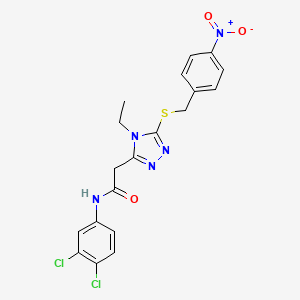 molecular formula C19H17Cl2N5O3S B4162522 N-(3,4-dichlorophenyl)-2-[4-ethyl-5-[(4-nitrophenyl)methylsulfanyl]-1,2,4-triazol-3-yl]acetamide 