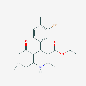 molecular formula C22H26BrNO3 B4162525 Ethyl 4-(3-bromo-4-methylphenyl)-2,7,7-trimethyl-5-oxo-1,4,5,6,7,8-hexahydroquinoline-3-carboxylate 