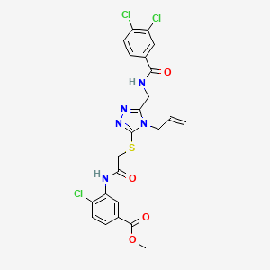 molecular formula C23H20Cl3N5O4S B4162606 methyl 4-chloro-3-[({[5-({[(3,4-dichlorophenyl)carbonyl]amino}methyl)-4-(prop-2-en-1-yl)-4H-1,2,4-triazol-3-yl]sulfanyl}acetyl)amino]benzoate 