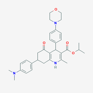 molecular formula C32H39N3O4 B4162667 Propan-2-yl 7-[4-(dimethylamino)phenyl]-2-methyl-4-[4-(morpholin-4-yl)phenyl]-5-oxo-1,4,5,6,7,8-hexahydroquinoline-3-carboxylate 
