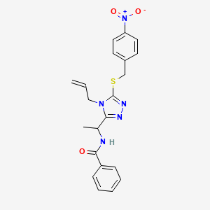 molecular formula C21H21N5O3S B4162733 N-(1-{5-[(4-nitrobenzyl)sulfanyl]-4-(prop-2-en-1-yl)-4H-1,2,4-triazol-3-yl}ethyl)benzamide 