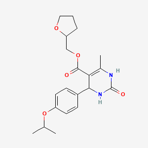 molecular formula C20H26N2O5 B4162764 Tetrahydrofuran-2-ylmethyl 6-methyl-2-oxo-4-[4-(propan-2-yloxy)phenyl]-1,2,3,4-tetrahydropyrimidine-5-carboxylate 