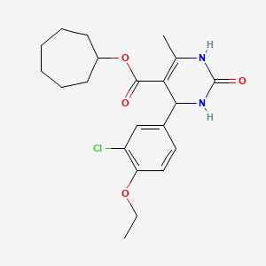 molecular formula C21H27ClN2O4 B4162913 Cycloheptyl 4-(3-chloro-4-ethoxyphenyl)-6-methyl-2-oxo-1,2,3,4-tetrahydropyrimidine-5-carboxylate 