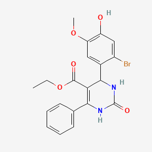 molecular formula C20H19BrN2O5 B4162923 ethyl 4-(2-bromo-4-hydroxy-5-methoxyphenyl)-2-oxo-6-phenyl-3,4-dihydro-1H-pyrimidine-5-carboxylate 