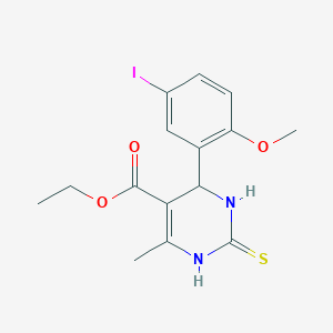molecular formula C15H17IN2O3S B4162952 ethyl 4-(5-iodo-2-methoxyphenyl)-6-methyl-2-sulfanylidene-3,4-dihydro-1H-pyrimidine-5-carboxylate 