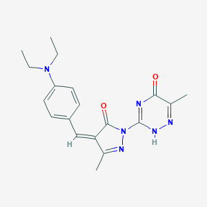 molecular formula C19H22N6O2 B416301 3-{(4Z)-4-[4-(diethylamino)benzylidene]-3-methyl-5-oxo-4,5-dihydro-1H-pyrazol-1-yl}-6-methyl-1,2,4-triazin-5(4H)-one CAS No. 307505-14-2