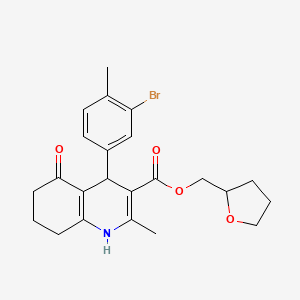 molecular formula C23H26BrNO4 B4163081 Tetrahydrofuran-2-ylmethyl 4-(3-bromo-4-methylphenyl)-2-methyl-5-oxo-1,4,5,6,7,8-hexahydroquinoline-3-carboxylate 