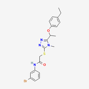 molecular formula C21H23BrN4O2S B4163094 N-(3-bromophenyl)-2-[[5-[1-(4-ethylphenoxy)ethyl]-4-methyl-1,2,4-triazol-3-yl]sulfanyl]acetamide 