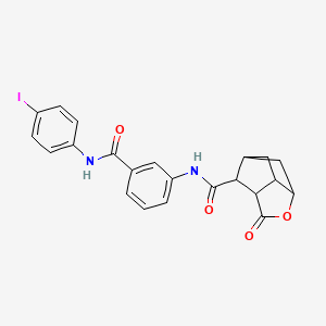 molecular formula C22H19IN2O4 B4163220 N-{3-[(4-IODOPHENYL)CARBAMOYL]PHENYL}-5-OXO-4-OXATRICYCLO[4.2.1.0(3),?]NONANE-9-CARBOXAMIDE 