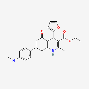 molecular formula C25H28N2O4 B4163239 Ethyl 7-[4-(dimethylamino)phenyl]-4-(furan-2-yl)-2-methyl-5-oxo-1,4,5,6,7,8-hexahydroquinoline-3-carboxylate 